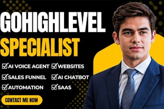 be your gohighlevel expert, setup ghl automation, go high level workflow and crm