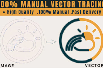 do vector tracing, redraw logo, manual vector tracing