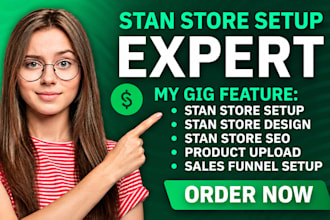 setup stan store, digital products, automation and email flow