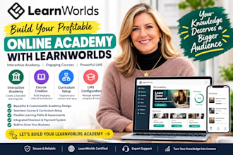 design learnworlds interactive academy, curriculum, courses and lms setup