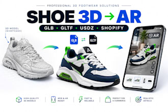 convert your shoe 3d model to glb gltf usdz for shopify and ar