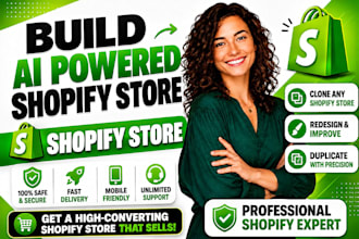 build ai powered shopify store, shopify store design, dropshipping store