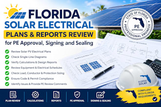 florida review sign seal solar electrical plans with reports for permit approval