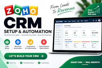 setup zoho CRM, workflow automation and optimize sales pipeline