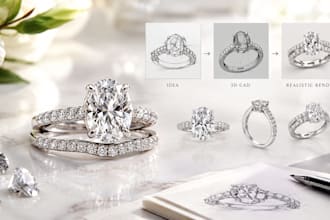 do engagement wedding ring design from ideas, sketches and references 3d cad