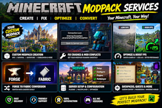 create custom minecraft modpacks fix crashes boost fps forge fabric
