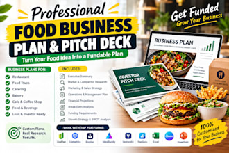 write a restaurant food truck catering bakery business plan and pitch desk