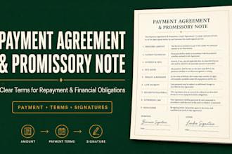 draft a legally binding payment agreement or promissory note