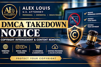 draft a dmca takedown notice for copyright infringement and content removal