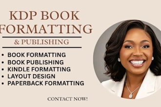 do amazon KDP book formatting, book layout design and book publishing