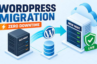 migrate wordpress website, transfer domain and create backup