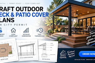 draft outdoor deck and patio cover plans for city permit
