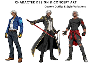 draw custom superhero character design comic book art character reference sheet