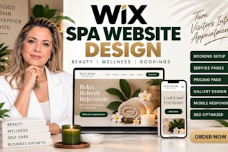 do wix spa website design, booking page, home page, pricing page, service page