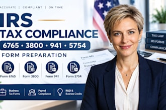 handle irs form 6765 form 3800 form 941 and form 5754 tax compliance