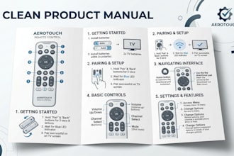 create a professional product instruction manual and user guide