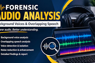 perform forensic audio analysis for background voices and overlapping speech