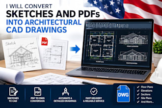 convert sketches and pdfs into architectural cad drawings