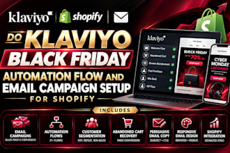 do klaviyo black friday automation flow and email campaign setup for shopify