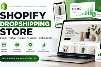 build automated shopify store, shopify store design, shopify dropshipping store