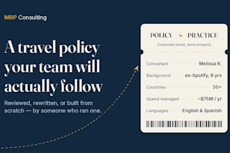create or optimize your corporate travel and expense policy