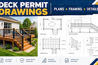 draw deck permit plans, framing plans and construction drawings