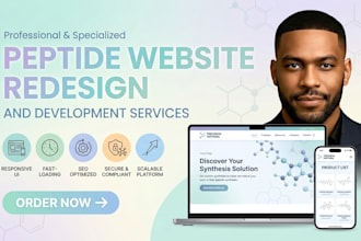 peptide website redesign research peptide store wix squarespace landing page SEO
