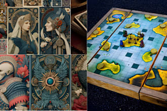 do board game design, card game mechanics, rulebook layout and playtest
