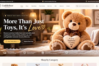design teddy bear shopify baby toys store stuffed animal plush toys website