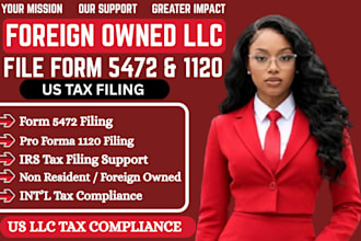 prepare and file form 5472 and 1120 pro forma for foreign owned US llc