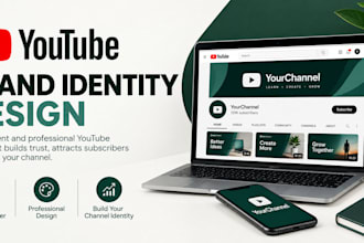 design a professional youtube brand identity and complete channel branding