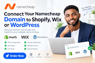 connect your namecheap domain to shopify,wix or wordpress