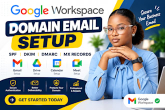 setup google workspace domain email sdf dkim dmarc mx records