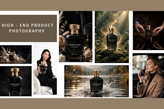 create luxury ai beauty product photography for perfume and lotion
