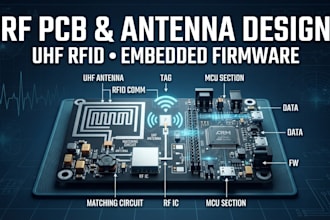 design rf pcb, antenna matching, uhf rfid reader and embedded firmware