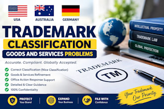 fix USA australia germany trademark classification, goods and services problems