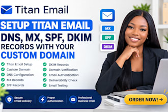 setup titan email dns mx spf dkim records with your custom domain