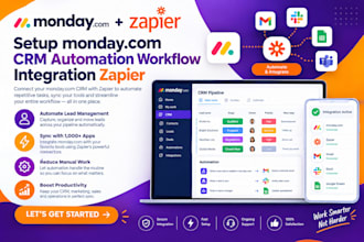 setup mondaycom crm automation workflow integration zapier