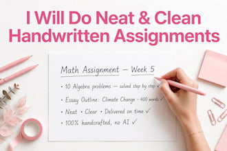 write neat handwritten assignments for aiou and university students