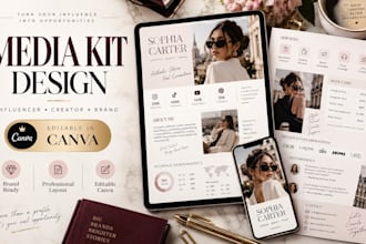 design professional canva media kit, press kit or influencer rate card