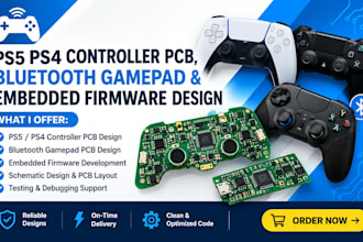 design ps5 ps4 controller pcb, bluetooth gamepad and embedded firmware design