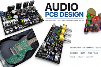 do audio pcb design for guitar pedal effect, diy, amplifier and boutique builder