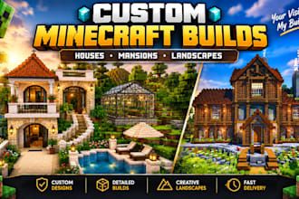 create custom minecraft builds, houses, castles, mansions, cities and structures