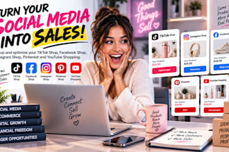 setup tiktok shop, facebook shop, instagram shop, pinterest and youtube shop