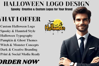 design a spooky halloween logo for your brand  event or business