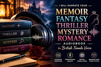 memoir fantasy thriller mystery romance audiobook  british female voice