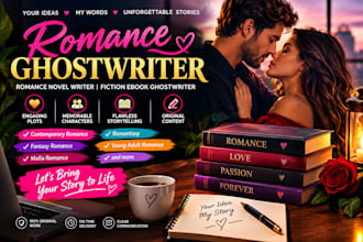 professional romance ghostwriter romance novel writer fiction ebook ghostwriter