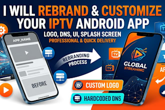 rebrand and customize your iptv android app with logo and dns