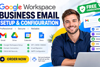 configure google workspace business email dkim spf dmarc dns records email smtp