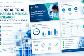 design clinical trial pharma medical research presentation slides